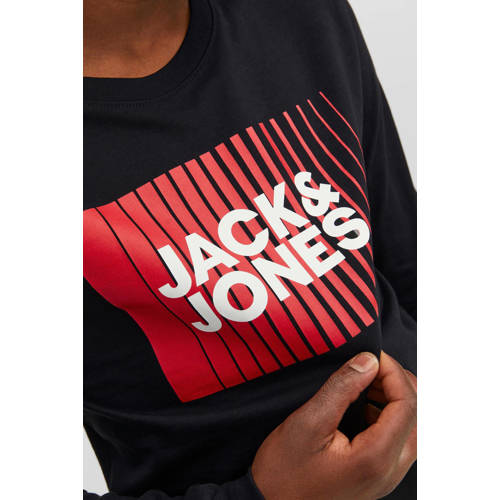 JACK & JONES JUNIOR longsleeve JJECORP van katoen zwart afbeelding