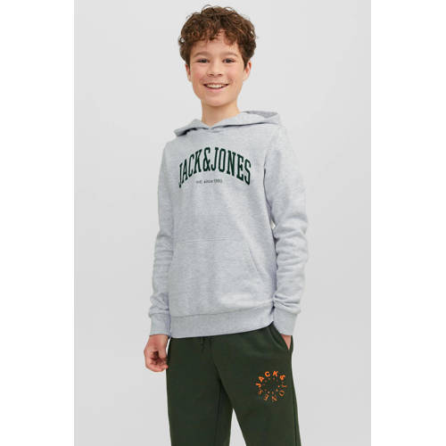 JACK & JONES JUNIOR hoodie JJEJOSH met logo lichtgrijs melange afbeelding