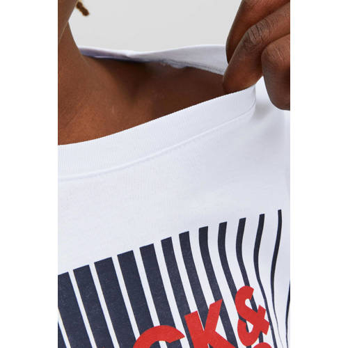 JACK & JONES JUNIOR longsleeve JJECORP van katoen wit afbeelding