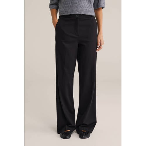 WE Fashion straight fit pantalon zwart afbeelding