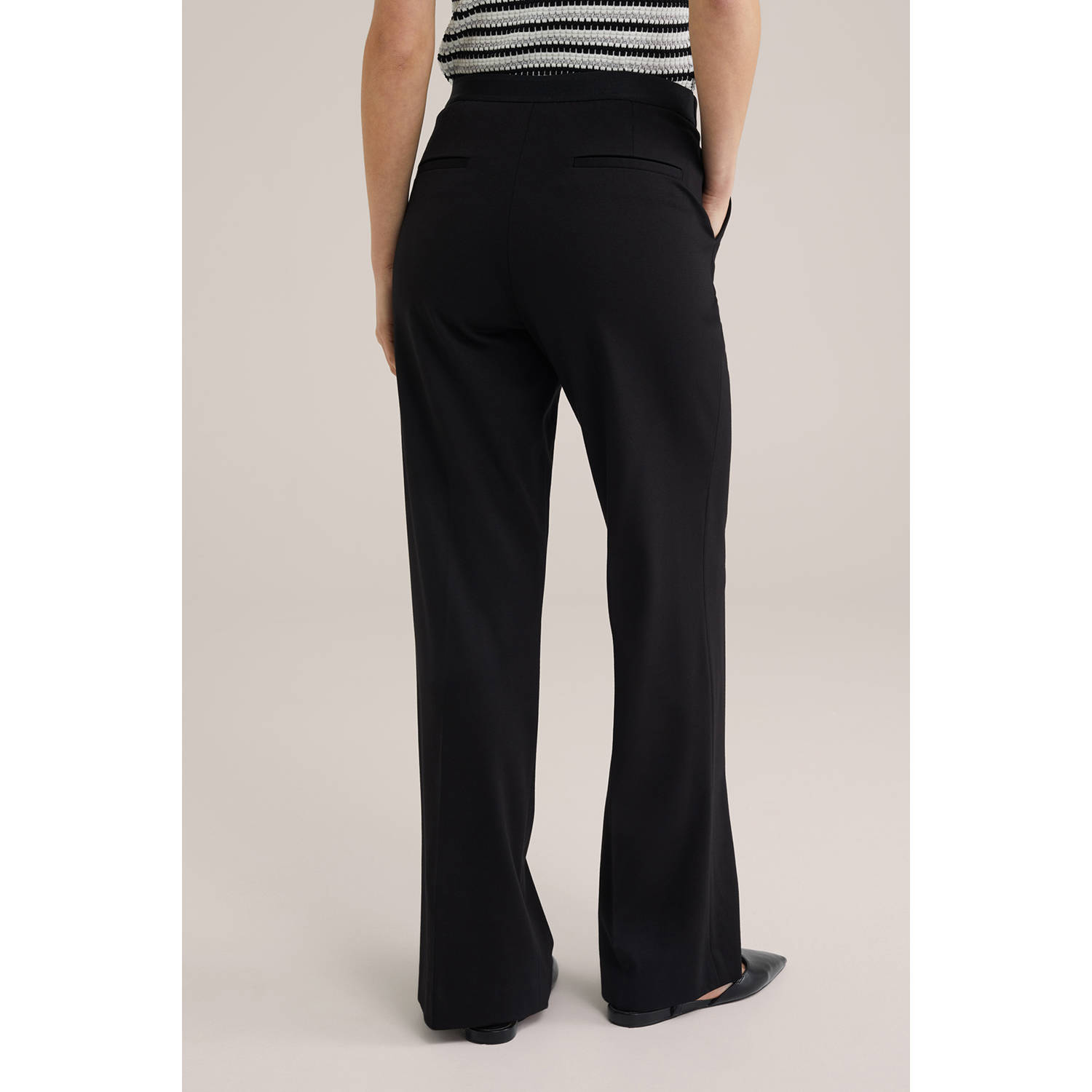 WE Fashion straight fit pantalon zwart
