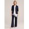 WE Fashion straight fit pantalon donkerblauw