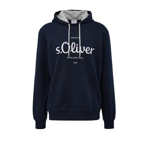 s.Oliver hoodie met printopdruk donkerblauw