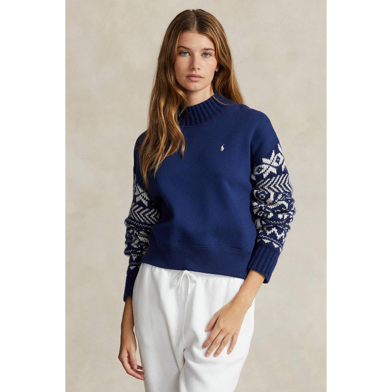 POLO Ralph Lauren trui met all over print blauw