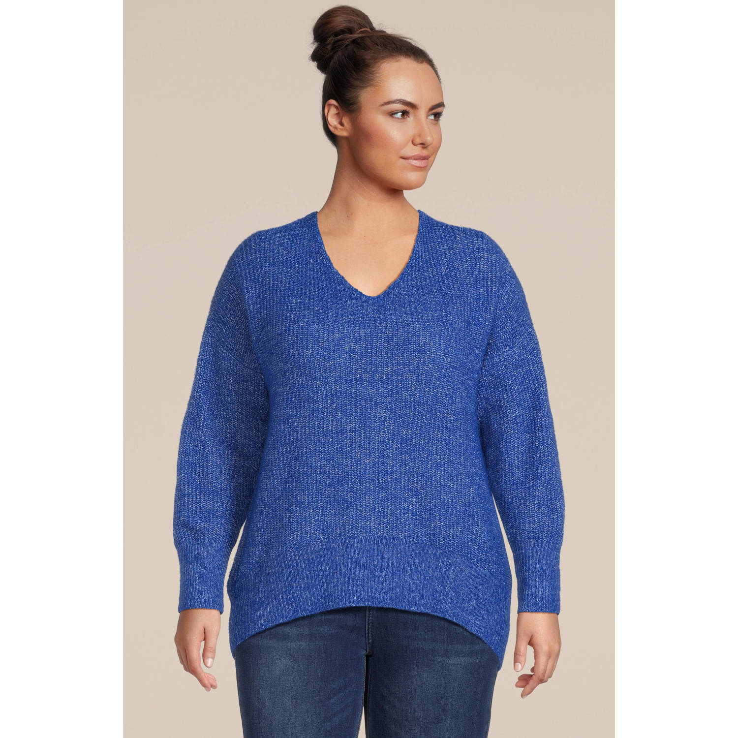 VERO MODA CURVE gebreide trui van gerecycled polyester blauw