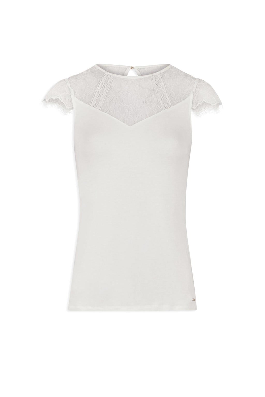 Morgan top met kant ecru