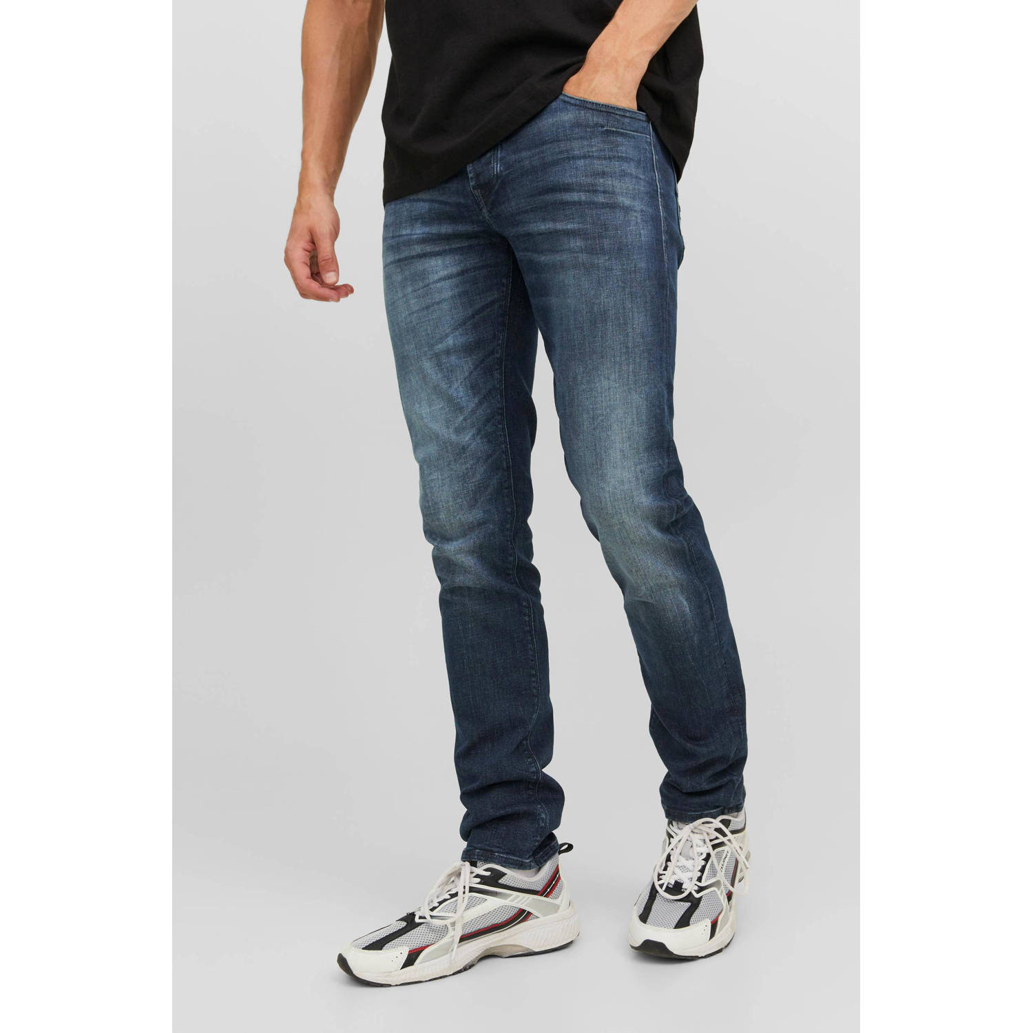 JACK & JONES JEANS INTELLIGENCE slim fit jeans JJITIM blauw