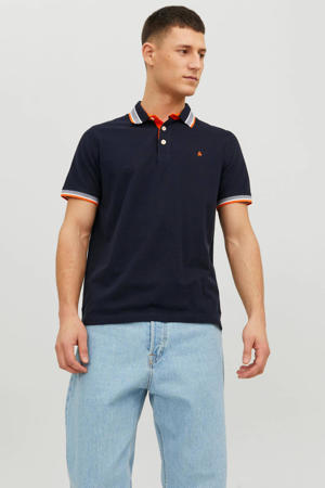 slim fit polo JJEPAULOS donkerblauw