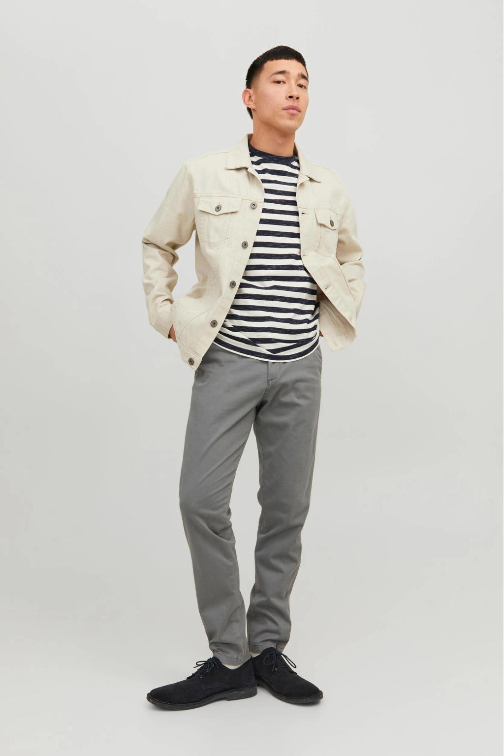 JACK & JONES PANTS STUDIO slim fit chino JPSTMARCO sedona sage