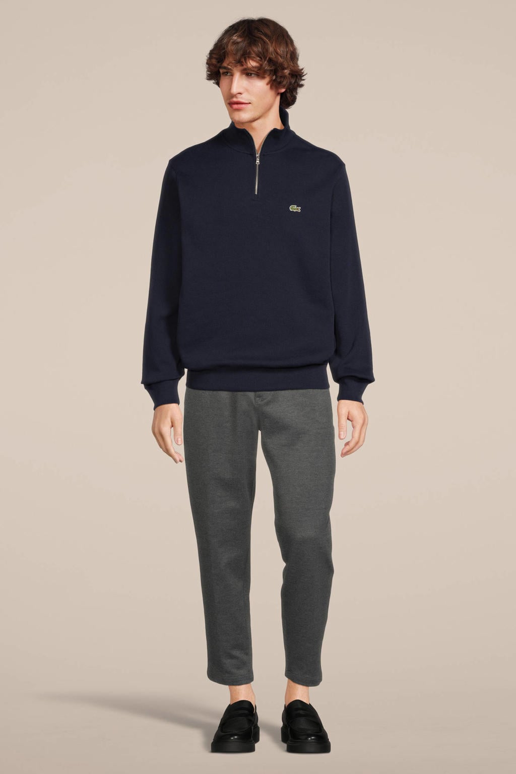 Lacoste gebreide trui donkerblauw