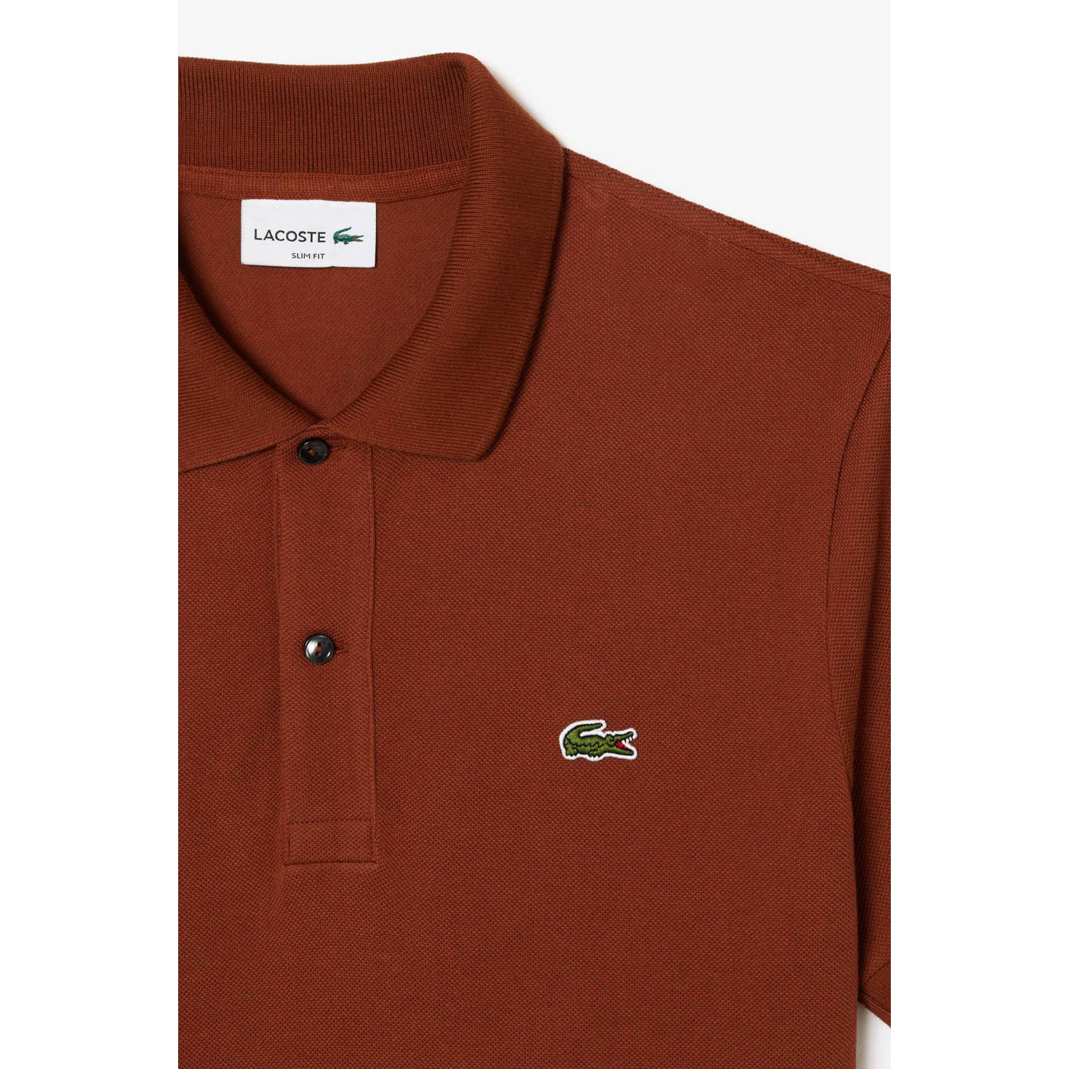 Lacoste slim fit polo met logo donkerrood