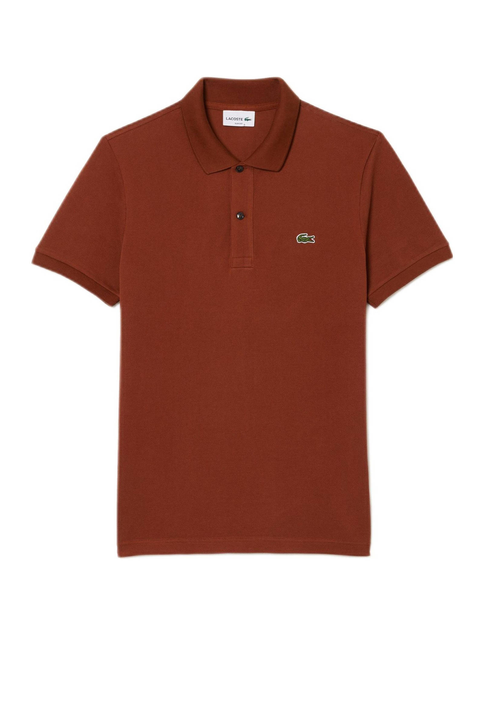 Lacoste slim fit polo met logo donkerrood wehkamp