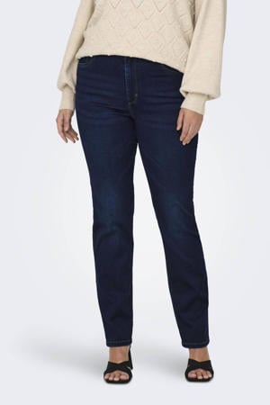 high waist straight leg jeans CARAUGUSTA dark blue denim
