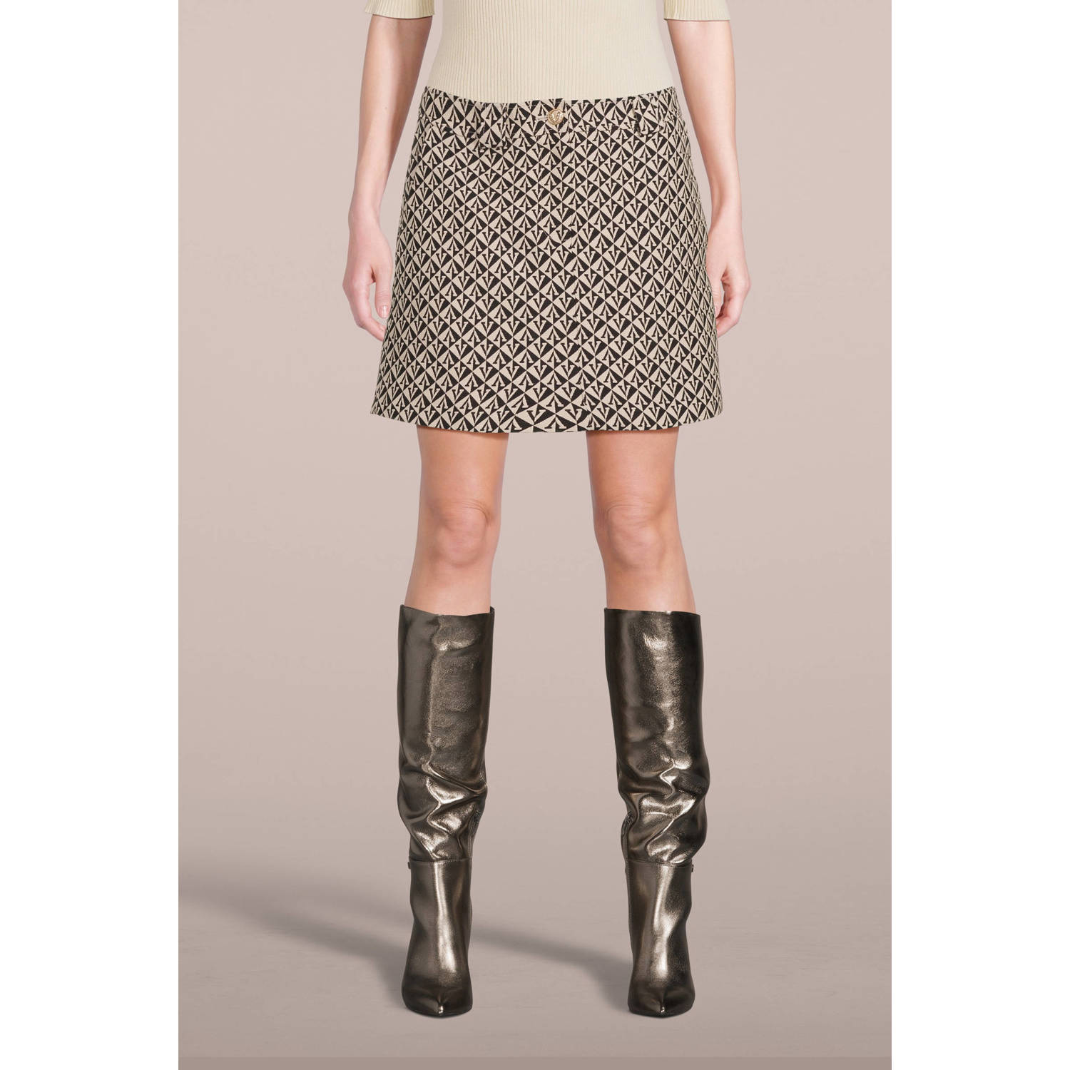 JOSH V mini rok Celeste met logo zwart