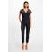 Morgan semi-transparante top met kant marineblauw
