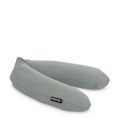 Snoozzz Voedingskussen Premium Kwaliteit - 185 cm – Microparel Vulling – Wasbare Hoes - Stone afbeelding