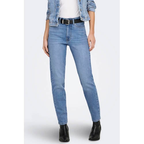 ONLY high waist cropped slim fit jeans ONLEMILY medium blue denim afbeelding