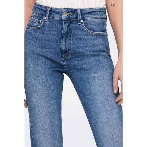 ONLY high waist cropped slim fit jeans ONLEMILY medium blue denim afbeelding