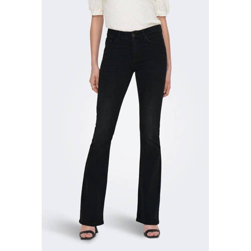ONLY flared jeans ONLBLUSH washed black denim afbeelding
