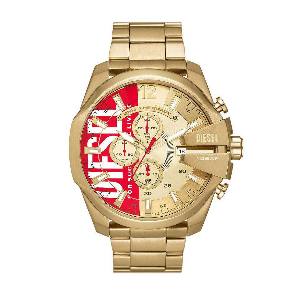 Diesel horloge DZ4642 Mega Chief goudkleurig