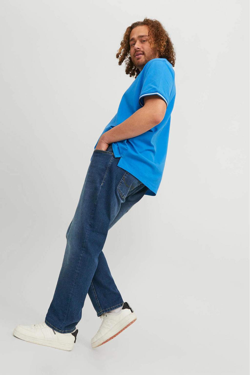JACK & JONES PLUS SIZE slim fit jeans JJIGLENN Plus Size blue denim ...