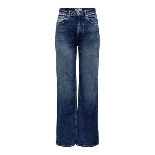 ONLY high waist wide leg jeans ONLJUICY medium blue denim afbeelding
