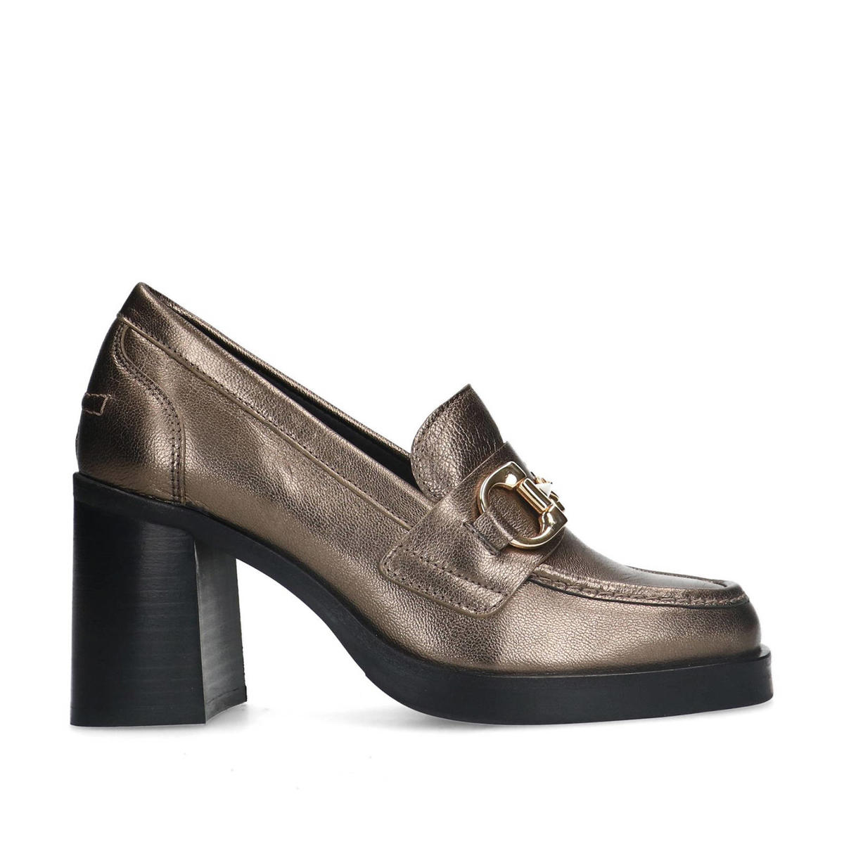 Manfield leren pumps brons metallic wehkamp