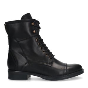 leren veterboots zwart