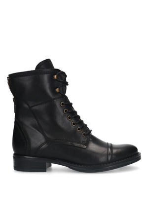 leren veterboots zwart