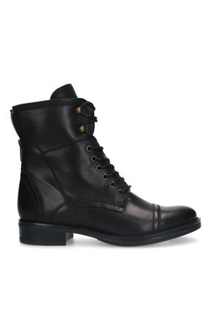 leren veterboots zwart