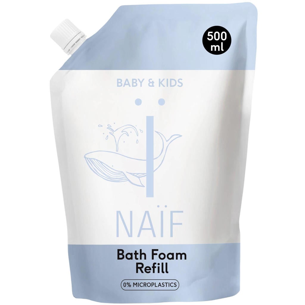 NAÏF Baby & Kids verzorgende badschuim navulverpakking - 500 ml
