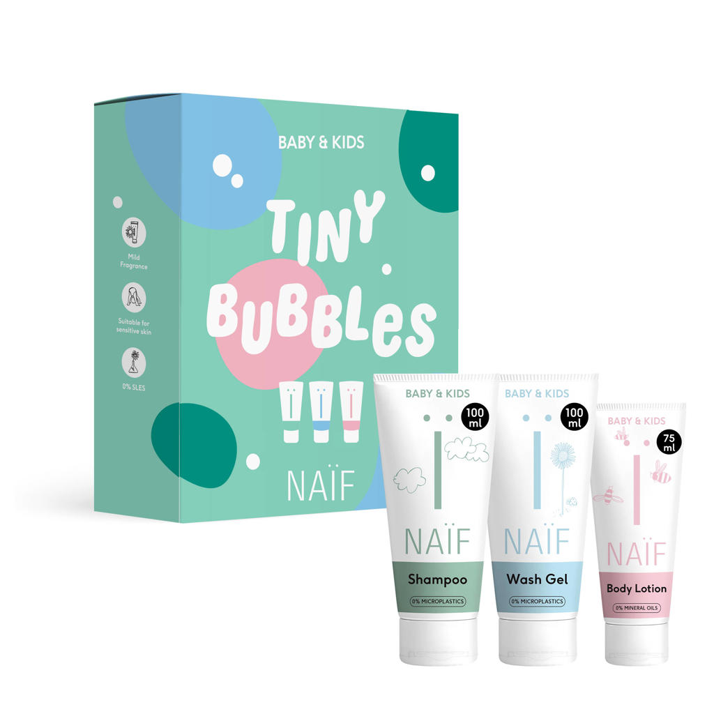 NAÏF Baby & Kids Tiny Bubbles Essentials Gift Set - 3 stuks