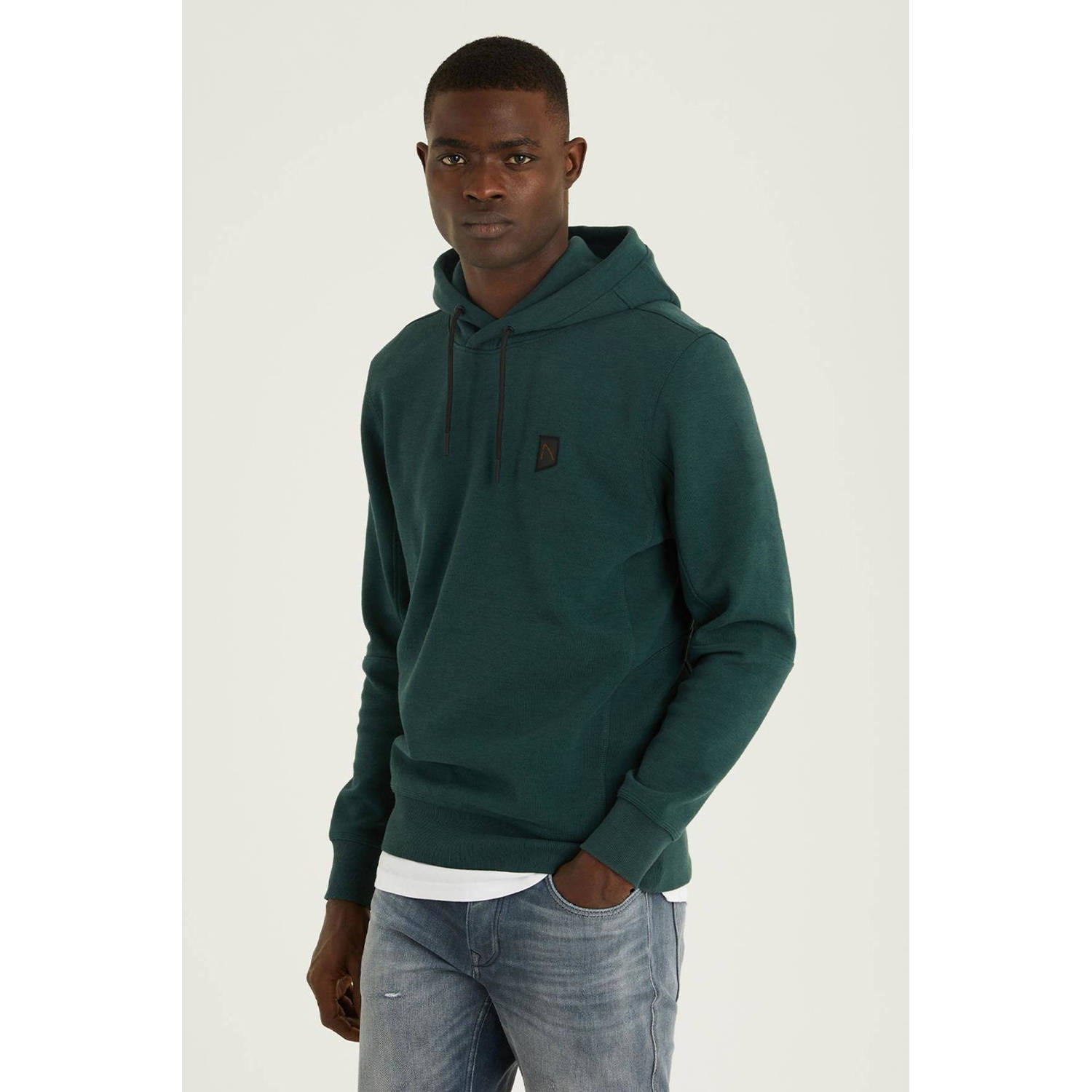 CHASIN' hoodie Harper met logo dark green