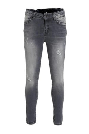 skinny jeans Lonia G met slijtage grey fall wash