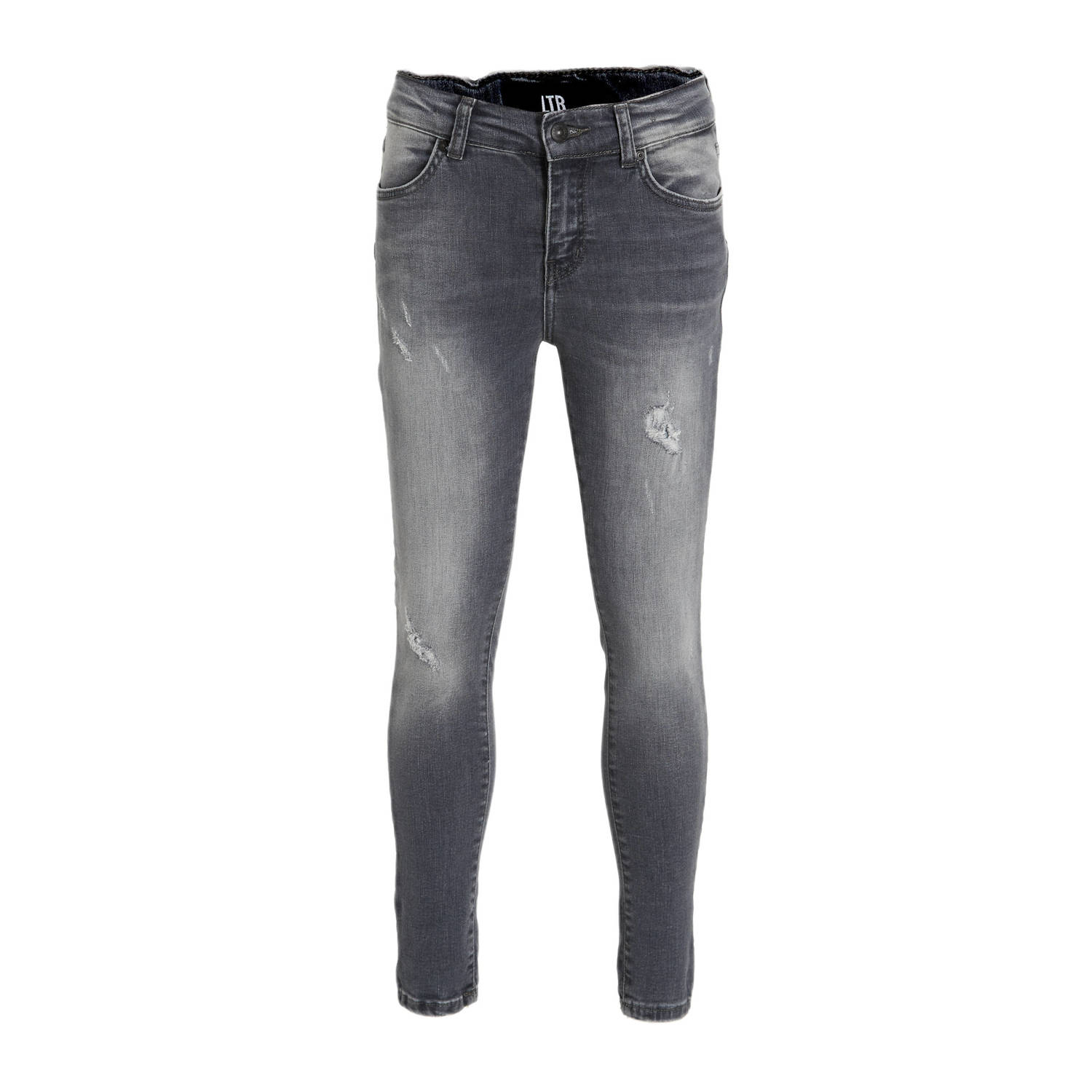 LTB skinny jeans Lonia G met slijtage grey fall wash Grijs Meisjes Denim 134