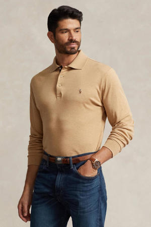 +size regular fit polo met logo classic camel heather