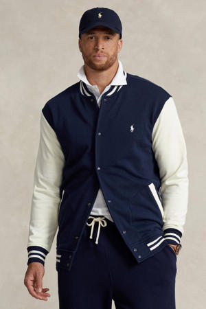 +size sweatvest met contrastbies cruise navy/clubhouse cream