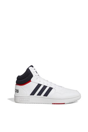Hoops 3.0 Mid sneakers wit/donkerblauw/rood