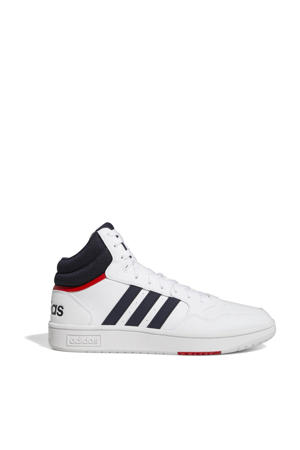 Hoops 3.0 Mid sneakers wit/donkerblauw/rood