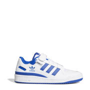thumbnail: Wit en blauwe heren adidas Originals Forum Low sneakers van imitatieleer/voering: mesh/voetbed: eva met veter- met klittenbandsluiting en logo