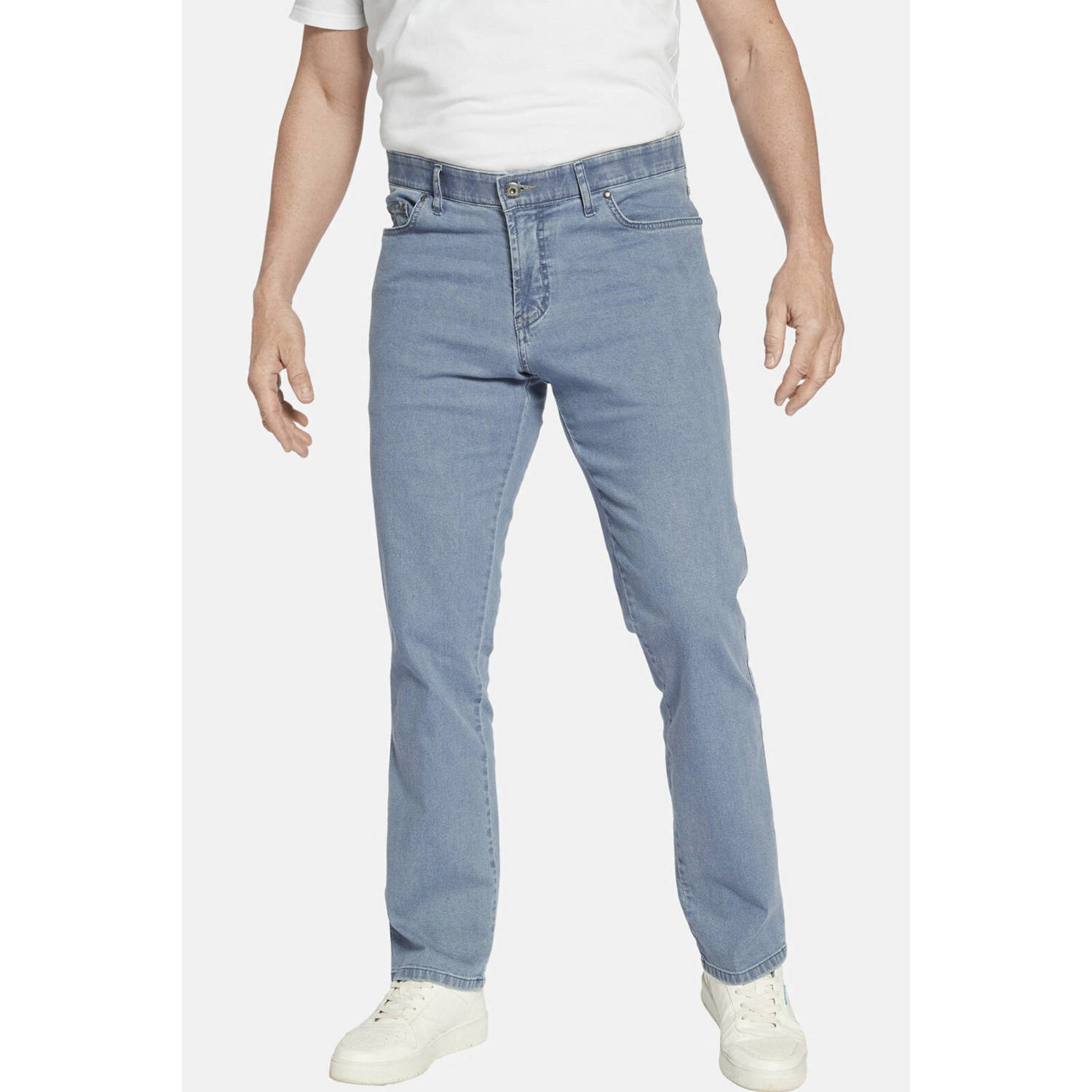 Jan Vanderstorm +FIT Collectie loose fit jeans ODGARD Plus Size lichtblauw