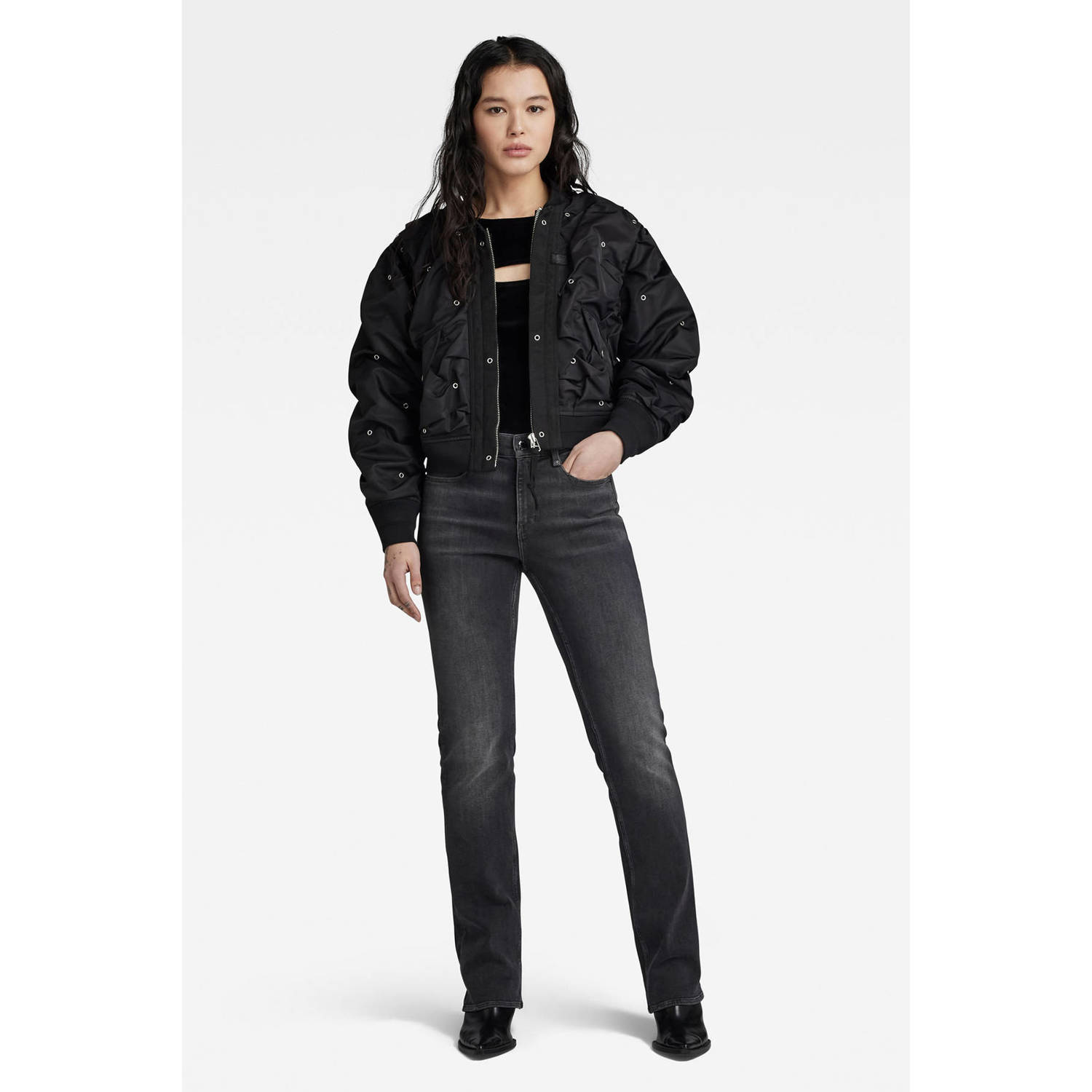 G-Star RAW Cropped Party Bomberjack Zwart Dames