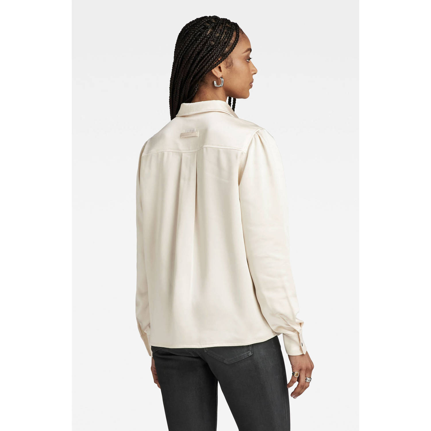 G-Star RAW blouse met plooien ecru