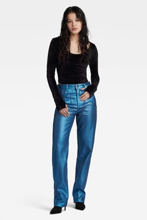 high waist straight fit jeans Viktoria blauw