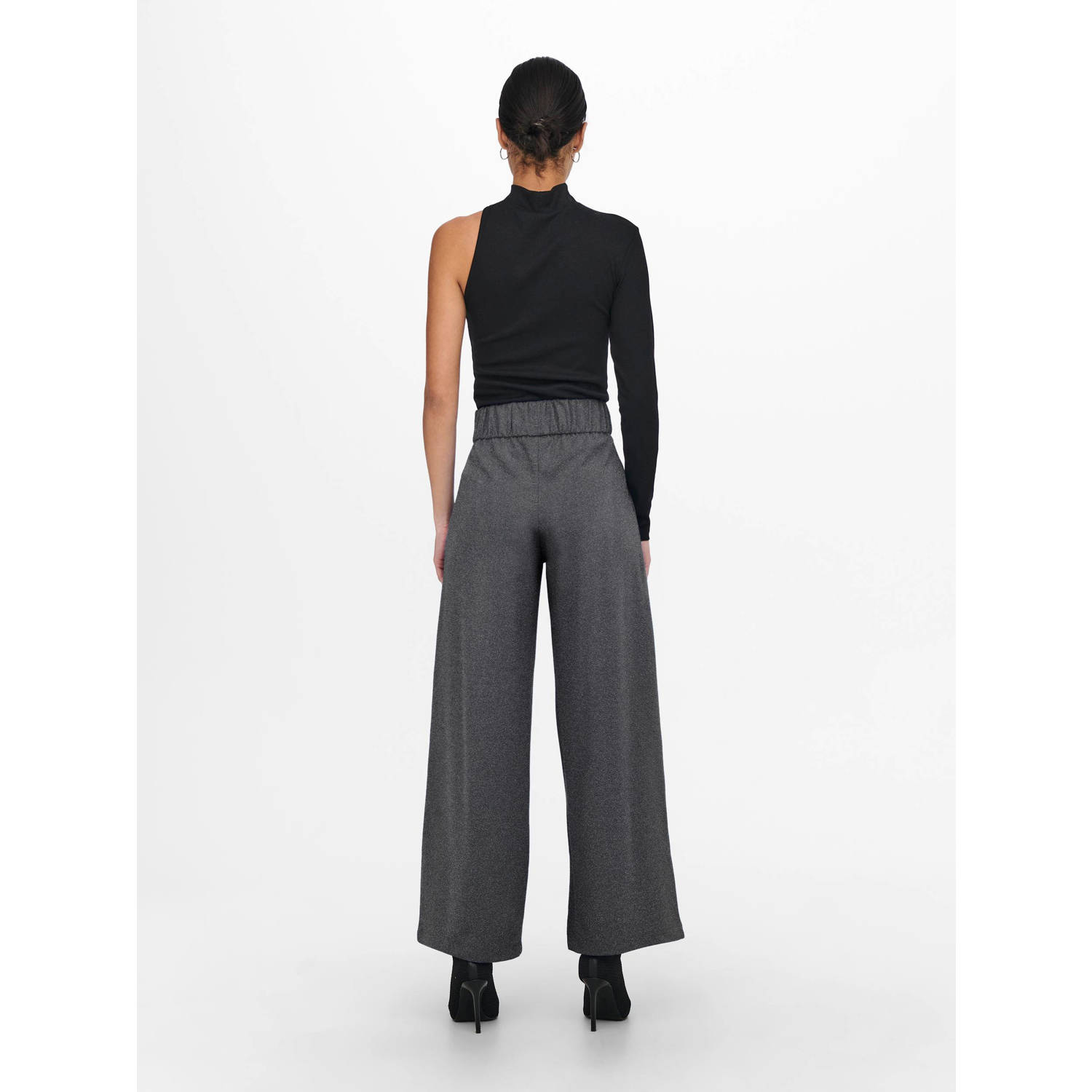 JDY high waist wide leg broek GEGGO grijs