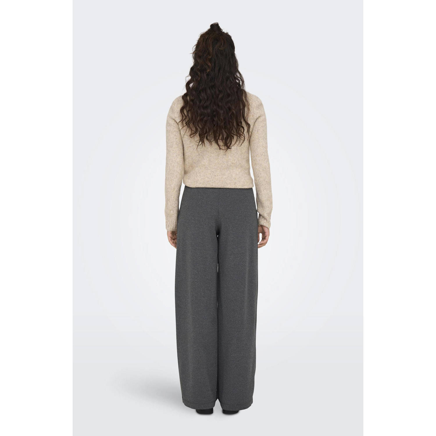 JDY high waist wide leg broek GEGGO grijs