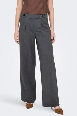 high waist wide leg broek JDYGEGGO grijs