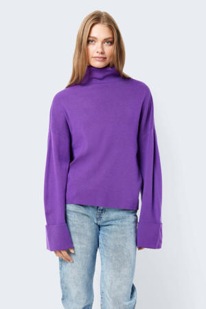fijngebreide sweater NMCLOE paars
