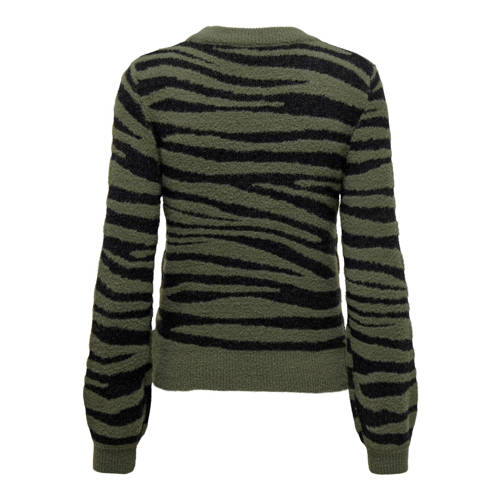 JDY trui JDYLORRAINE met zebraprint donkergroen/zwart afbeelding
