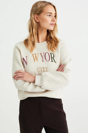 sweater met tekst ecru